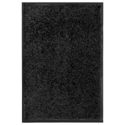 vidaXL Fußmatte Waschbar Schwarz 40x60 cm 