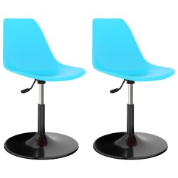 vidaXL Drehbare Esszimmerstühle 2 Stk. Blau PP