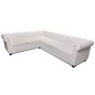 vidaXL Chesterfield Ecksofa 6-Sitzer Kunstleder Weiß vidaXL Chesterfield Ecksofa 6-Sitzer Kunstleder Weiß