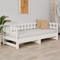 vidaXL Tagesbett Ausziehbar Weiß 2x(80x200) cm Massivholz Kiefer vidaXL Tagesbett Ausziehbar Weiß 2x(80x200) cm Massivholz Kiefer