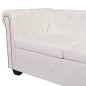 vidaXL Chesterfield Ecksofa 6-Sitzer Kunstleder Weiß vidaXL Chesterfield Ecksofa 6-Sitzer Kunstleder Weiß