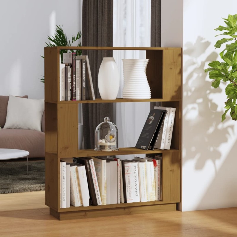 vidaXL Bücherregal/Raumteiler Honigbraun 80x25x101 cm Massivholz vidaXL Bücherregal/Raumteiler Honigbraun 80x25x101 cm Massivholz