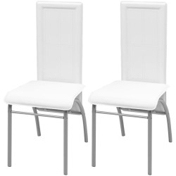 Esszimmerstühle 2 Stk. Weiß Kunstleder