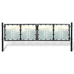 vidaXL Zauntor (Einzeltor) Schwarz 300x125 cm