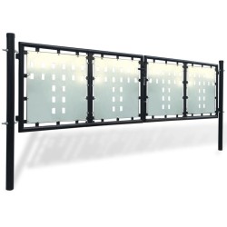 vidaXL Zauntor (Einzeltor) Schwarz 300x125 cm