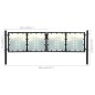 vidaXL Zauntor (Einzeltor) Schwarz 300x125 cm vidaXL Zauntor (Einzeltor) Schwarz 300x125 cm