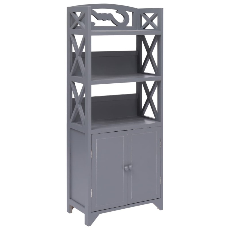 vidaXL Badezimmerschrank Grau 46x24x116 cm Paulownia-Holz vidaXL Badezimmerschrank Grau 46x24x116 cm Paulownia-Holz
