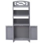 vidaXL Badezimmerschrank Grau 46x24x116 cm Paulownia-Holz vidaXL Badezimmerschrank Grau 46x24x116 cm Paulownia-Holz