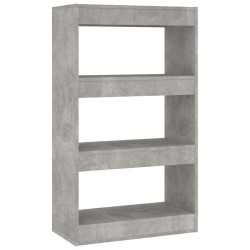 vidaXL Bücherregal/Raumteiler Betongrau 60x30x103 cm Holzwerkstoff