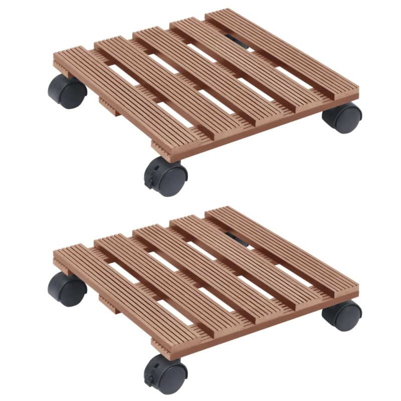 vidaXL Pflanzenroller 2 Stk. Braun 30x30x7,5 cm WPC vidaXL Pflanzenroller 2 Stk. Braun 30x30x7,5 cm WPC
