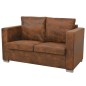 2-Sitzer Sofa 137 x 73 x 82 cm Künstliches Wildleder 2-Sitzer Sofa 137 x 73 x 82 cm Künstliches Wildleder