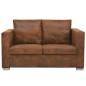 2-Sitzer Sofa 137 x 73 x 82 cm Künstliches Wildleder 2-Sitzer Sofa 137 x 73 x 82 cm Künstliches Wildleder