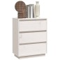 vidaXL Sideboard Weiß 60x34x75 cm Massivholz Kiefer vidaXL Sideboard Weiß 60x34x75 cm Massivholz Kiefer