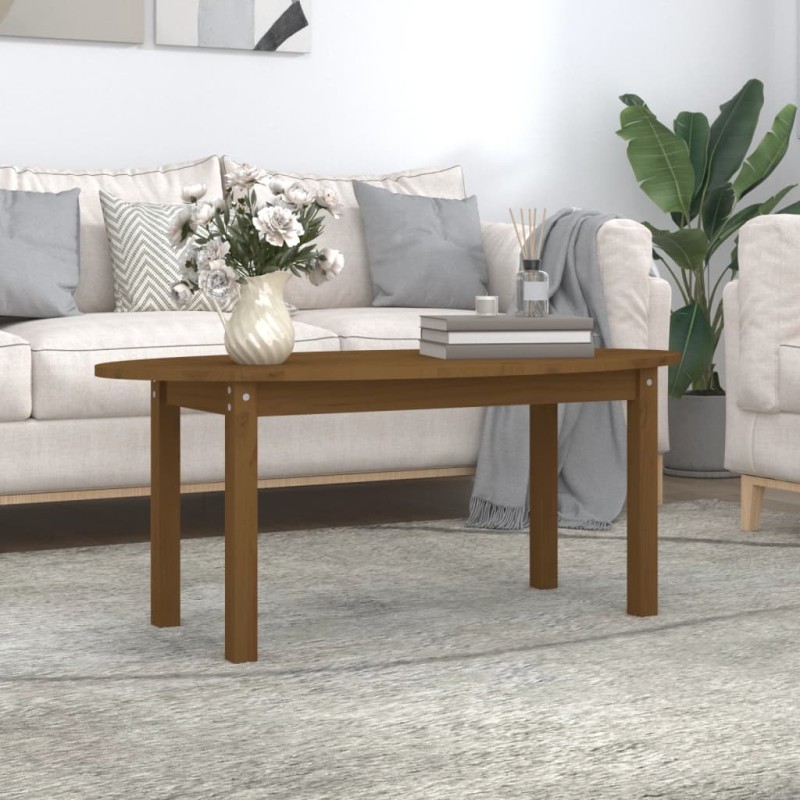 vidaXL Couchtisch Honigbraun 110x55x45 cm Massivholz Kiefer vidaXL Couchtisch Honigbraun 110x55x45 cm Massivholz Kiefer