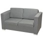 2-Sitzer Sofa Stoff Hellgrau 2-Sitzer Sofa Stoff Hellgrau