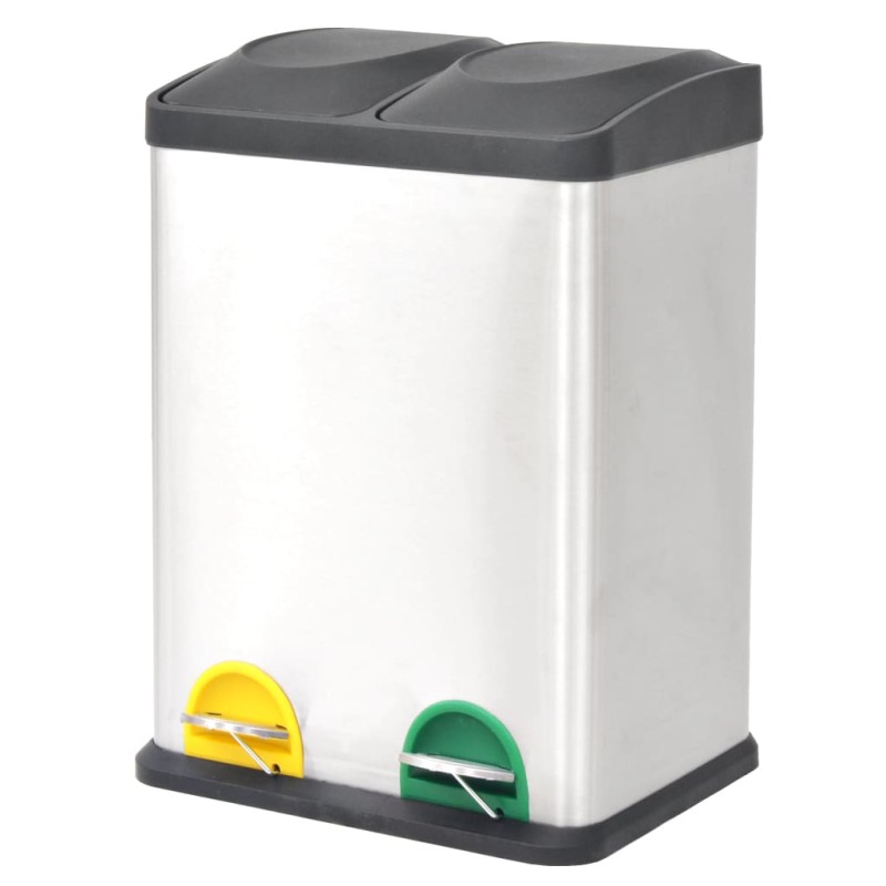vidaXL Recycling Treteimer Edelstahl 36 L vidaXL Recycling Treteimer Edelstahl 36 L