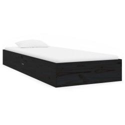 vidaXL Massivholzbett Schwarz 75x190 cm
