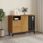 vidaXL Sideboard mit Glastür FLAM 110x40x80 cm Massivholz Kiefer vidaXL Sideboard mit Glastür FLAM 110x40x80 cm Massivholz Kiefer