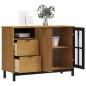 vidaXL Sideboard mit Glastür FLAM 110x40x80 cm Massivholz Kiefer vidaXL Sideboard mit Glastür FLAM 110x40x80 cm Massivholz Kiefer