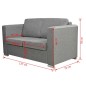 2-Sitzer Sofa Stoff Hellgrau 2-Sitzer Sofa Stoff Hellgrau