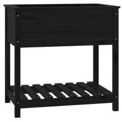 vidaXL Pflanzkübel mit Ablage Schwarz 82,5x54x81 cm Massivholz Kiefer
