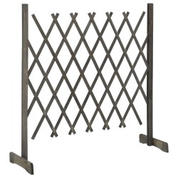 vidaXL Garten-Rankzaun Grau 120x90 cm Massivholz Tanne