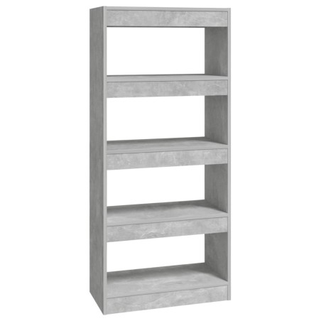 vidaXL Bücherregal/Raumteiler Betongrau 60x30x135 cm Holzwerkstoff