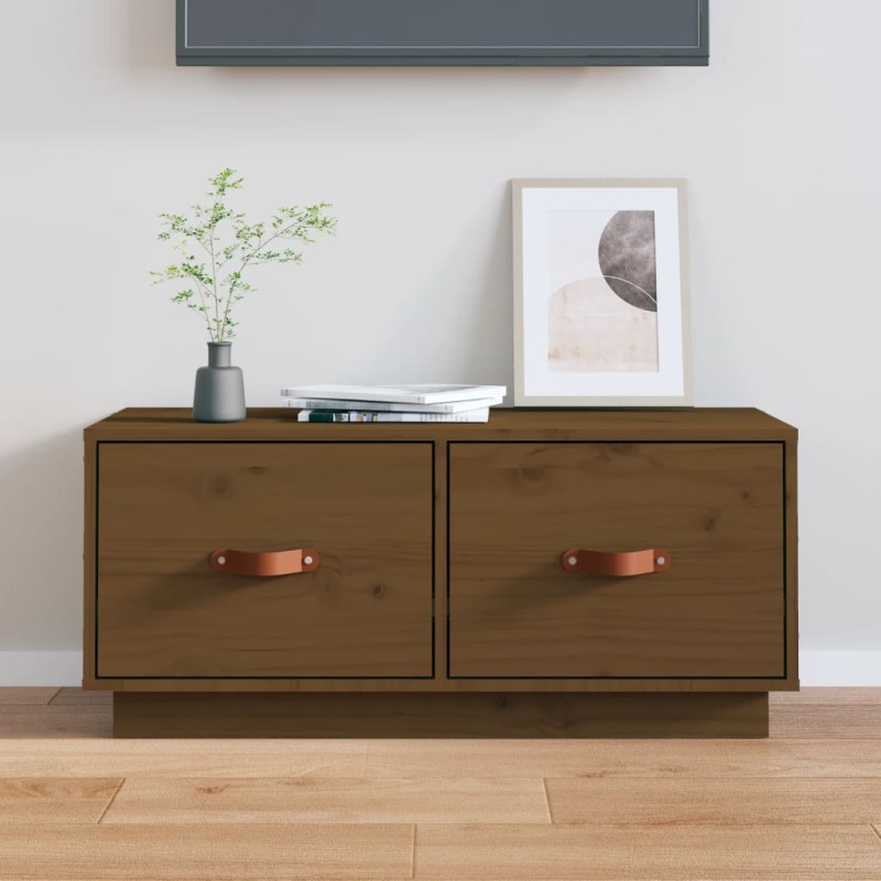vidaXL TV-Schrank Honigbraun 80x34x35 cm Massivholz Kiefer vidaXL TV-Schrank Honigbraun 80x34x35 cm Massivholz Kiefer