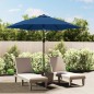 vidaXL Sonnenschirm mit LED-Leuchten und Stahlmast 300 cm Azurblau vidaXL Sonnenschirm mit LED-Leuchten und Stahlmast 300 cm Azurblau