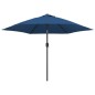 vidaXL Sonnenschirm mit LED-Leuchten und Stahlmast 300 cm Azurblau vidaXL Sonnenschirm mit LED-Leuchten und Stahlmast 300 cm Azurblau
