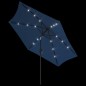 vidaXL Sonnenschirm mit LED-Leuchten und Stahlmast 300 cm Azurblau vidaXL Sonnenschirm mit LED-Leuchten und Stahlmast 300 cm Azurblau