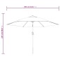 vidaXL Sonnenschirm mit LED-Leuchten und Stahlmast 300 cm Azurblau vidaXL Sonnenschirm mit LED-Leuchten und Stahlmast 300 cm Azurblau