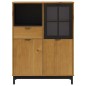 vidaXL Highboard mit Glastür FLAM 92x40x122,5 cm Massivholz Kiefer vidaXL Highboard mit Glastür FLAM 92x40x122,5 cm Massivholz Kiefer