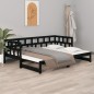 vidaXL Tagesbett Ausziehbar Schwarz Massivholz Kiefer 2x(90x200) cm 