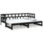 vidaXL Tagesbett Ausziehbar Schwarz Massivholz Kiefer 2x(90x200) cm 