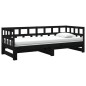 vidaXL Tagesbett Ausziehbar Schwarz Massivholz Kiefer 2x(90x200) cm 