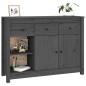 vidaXL Sideboard Grau 100x35x74 cm Massivholz Kiefer vidaXL Sideboard Grau 100x35x74 cm Massivholz Kiefer