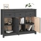 vidaXL Sideboard Grau 100x35x74 cm Massivholz Kiefer vidaXL Sideboard Grau 100x35x74 cm Massivholz Kiefer