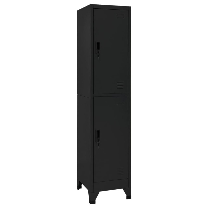 vidaXL Schließfachschrank Schwarz 38x45x180 cm Stahl vidaXL Schließfachschrank Schwarz 38x45x180 cm Stahl