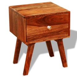 Nachttisch 2 Stk. mit 1 Schublade 55 cm Massivholz