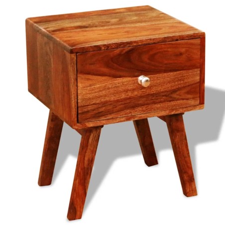 Nachttisch 2 Stk. mit 1 Schublade 55 cm Massivholz