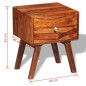 Nachttisch 2 Stk. mit 1 Schublade 55 cm Massivholz Nachttisch 2 Stk. mit 1 Schublade 55 cm Massivholz