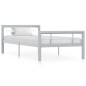 vidaXL Bettgestell Grau und Weiß Metall 90×200 cm vidaXL Bettgestell Grau und Weiß Metall 90×200 cm