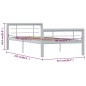 vidaXL Bettgestell Grau und Weiß Metall 90×200 cm vidaXL Bettgestell Grau und Weiß Metall 90×200 cm