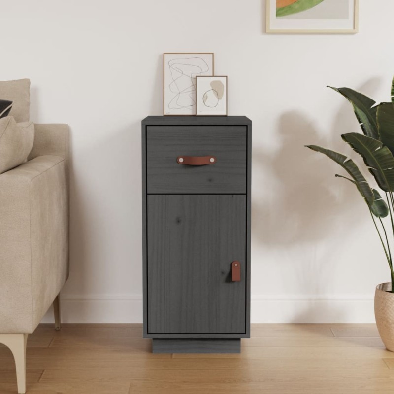 vidaXL Sideboard Grau 34x40x75 cm Massivholz Kiefer vidaXL Sideboard Grau 34x40x75 cm Massivholz Kiefer