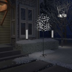 vidaXL Weihnachtsbaum 220 LEDs Kaltweißes Licht Kirschblüten 220 cm