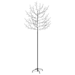 vidaXL Weihnachtsbaum 220 LEDs Kaltweißes Licht Kirschblüten 220 cm