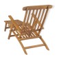 vidaXL Liegestuhl mit Fußablage Massivholz Teak vidaXL Liegestuhl mit Fußablage Massivholz Teak