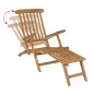 vidaXL Liegestuhl mit Fußablage Massivholz Teak vidaXL Liegestuhl mit Fußablage Massivholz Teak