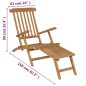 vidaXL Liegestuhl mit Fußablage Massivholz Teak vidaXL Liegestuhl mit Fußablage Massivholz Teak